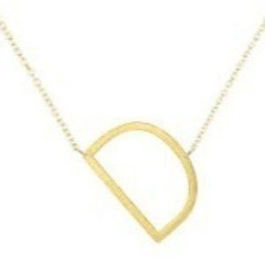 LXNYC Letter D Initial Necklace Gold Plated Sterling NWT